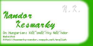 nandor kesmarky business card